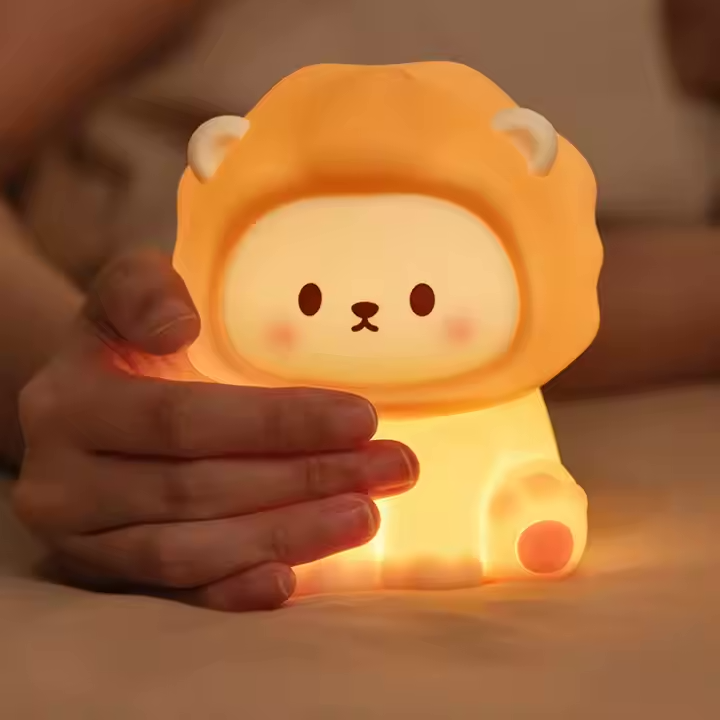 Fury 🦁 : Tigre Veilleuse Panda mignon en silicone à lumière chaude tamisée recharge USB