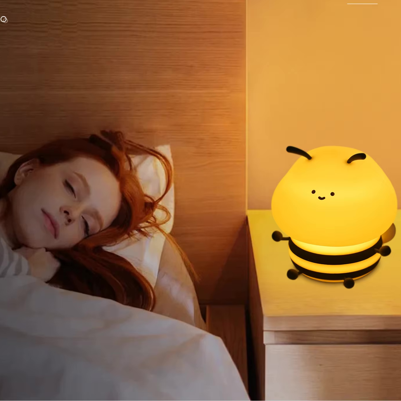 Miel 🐝 : Abeille Veilleuse en silicone à lumière chaude tamisée recharge USB