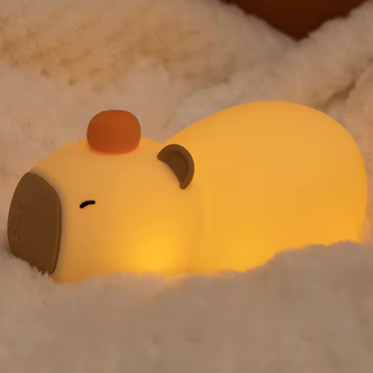 Pablo 🐨 : Capybara Veilleuse en silicone à lumière chaude tamisée recharge USB